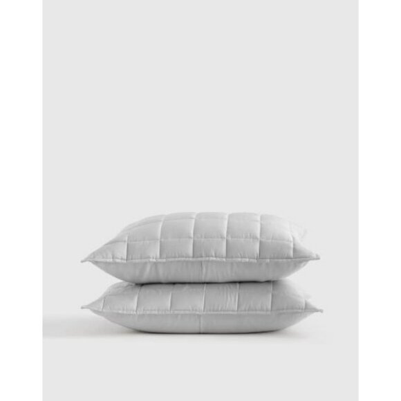 NWOT Quince Bamboo Box Quilted Sham Set – Standard, Light Grey (2 Shams) - Picture 1 of 4